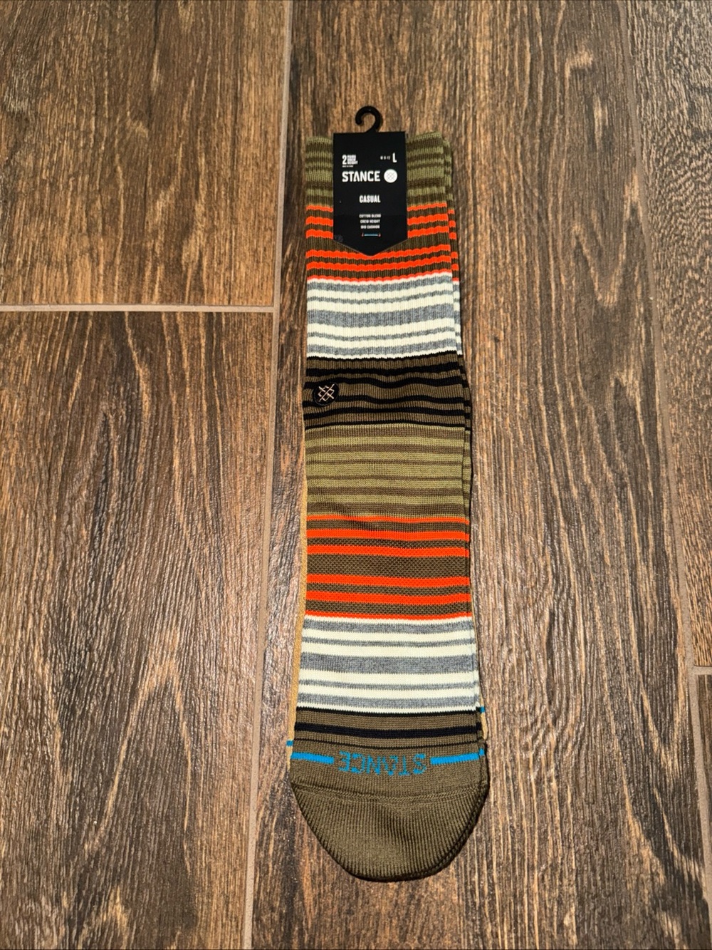 Stance Olive, Orange & Gray Striped Crew Socks - Stance